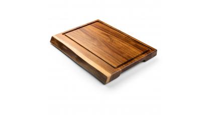 SNIJPLANK MET SAPGEUL ACCACIA HOUT 40X29