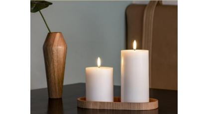UYUNI LED KAARS GLAD IVORY 8X15 CM